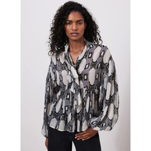 Mint Velvet Grey Abstract Print Blouse